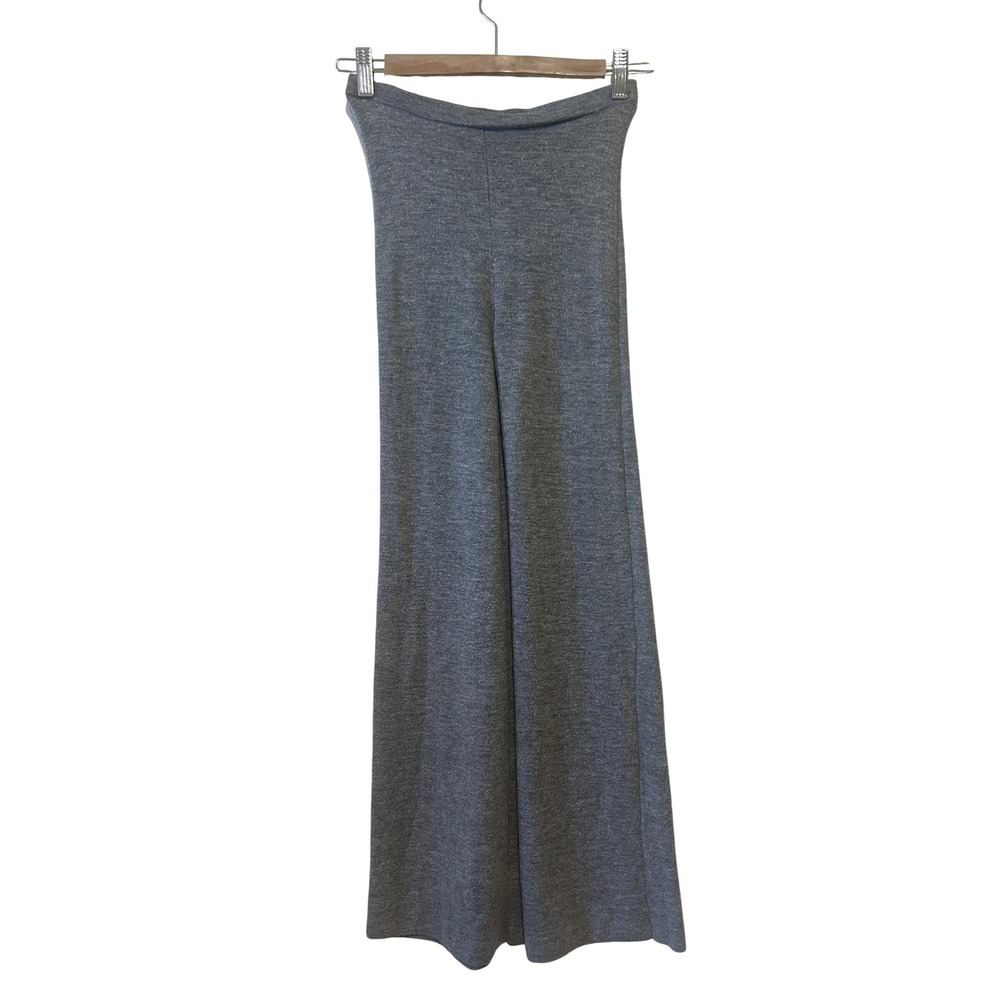 J.Crew Pants Sz SP Gray 100% Merino Wool Wide Leg Knit Lounge Casual Warm Preppy